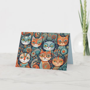 cartão de saudação para gatos calmantes