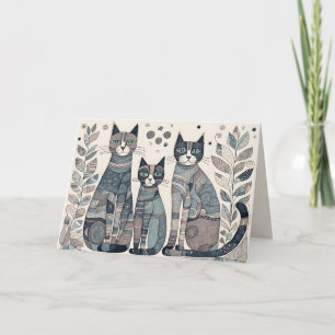 cartão de saudação para gatos calmantes