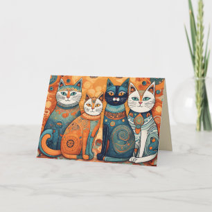 cartão de saudação para gatos calmantes