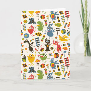 Cartão de Saudação para Monstros Felizes