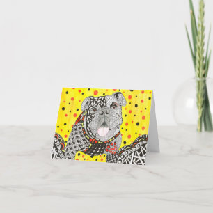 Cartão de saudação para o Bulldog Inglês, bonito e