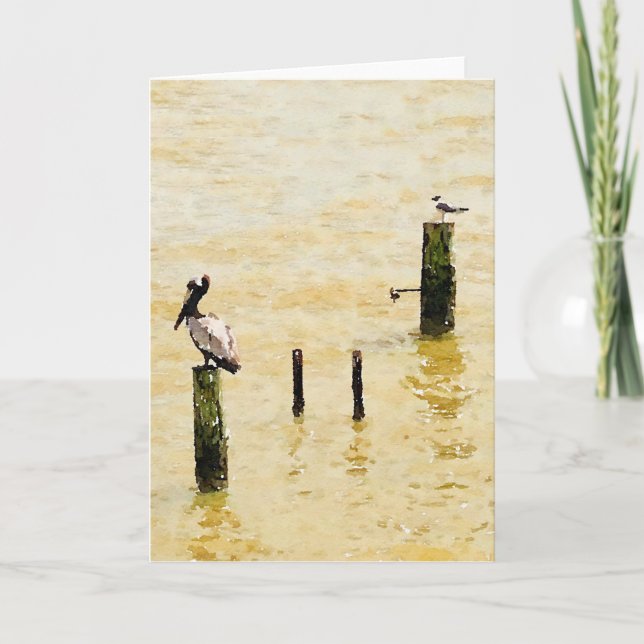 Cartão de saudação para o Vazio de aves marinhas (Frente)