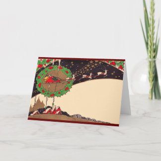 Cartão de Saudação para Papais noeis de Natal Art