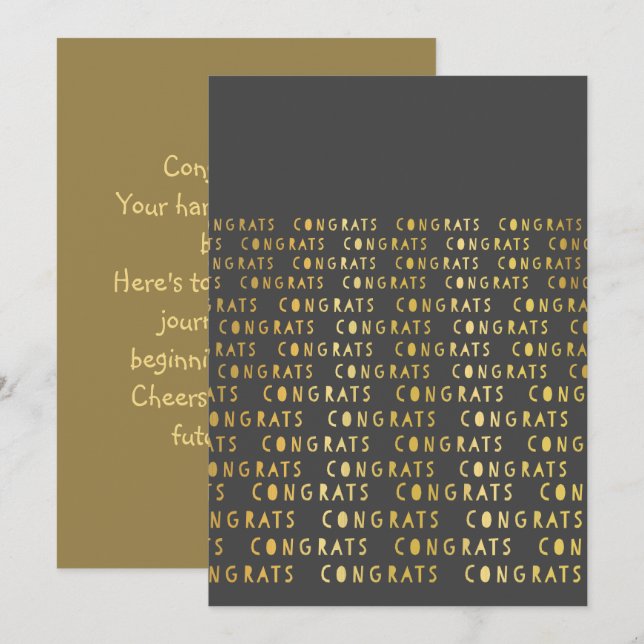 Cartão de Saudação para Parabéns de Graduação Esco (Frente/Verso)