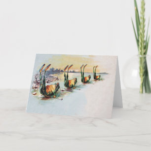 Cartão de Saudação para Sapos Engraçados Vintage