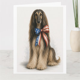 Cartão de Saudação Patriótico do Afghan Hound