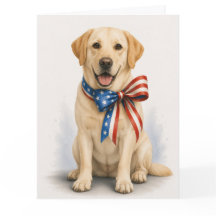 Cartão de Saudação Patriótico do Labrador Retrieve
