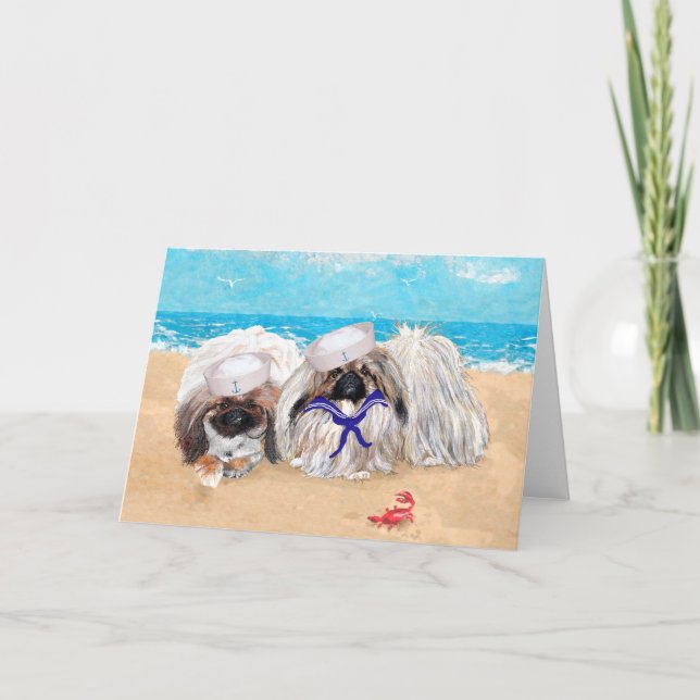 Cartão de Saudação Pekingese (Frente)