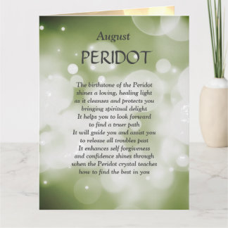 Cartão de Saudação Peridot de Aniversário de Agost