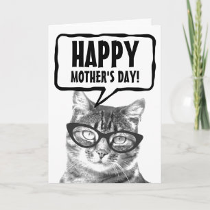 Cartão de saudação personalizada para gatos engraç