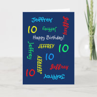 Cartão de Saudação Personalizado 10º Aniversário,