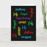 Cartão de saudação personalizado, 14 Aniversário