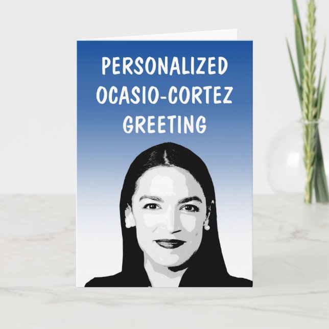 Cartão de Saudação Personalizado AOC / Ocasio-Cort (Frente)