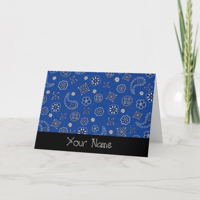 Cartão de Saudação Personalizado Bandana Azul (Frente)