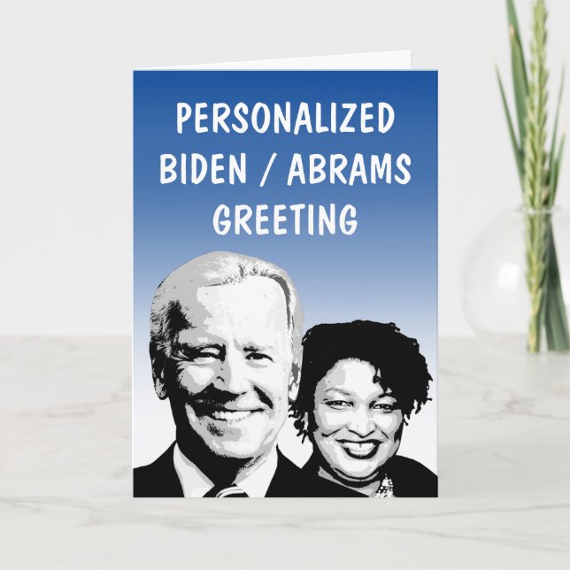 Cartão de Saudação Personalizado Biden Abrams 2020 (Frente)