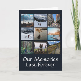 Cartão de Saudação Personalizado com Nove Fotos em