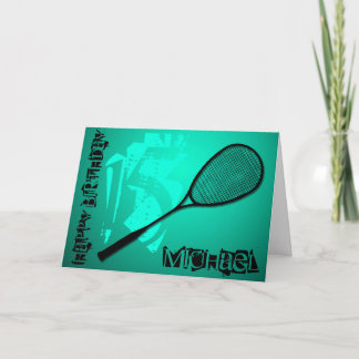 Cartão de saudação personalizado de Badminton 15 B