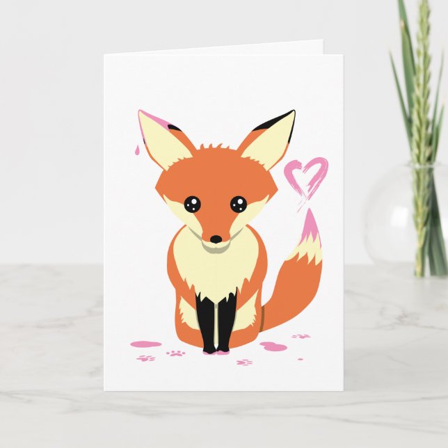 Cartão de Saudação Personalizado de Coração Cor-de (Frente)