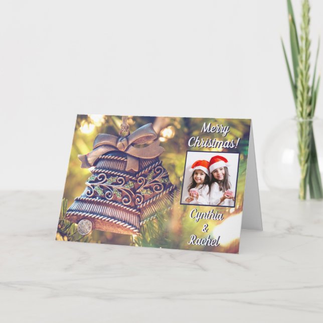 Cartão de saudação personalizado de fotos e texto (Frente)