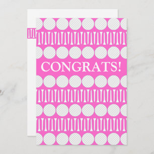 Cartão de Saudação Personalizado de Golfer Rosa Br