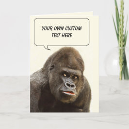 Cartão de saudação personalizado Funny Gorilla