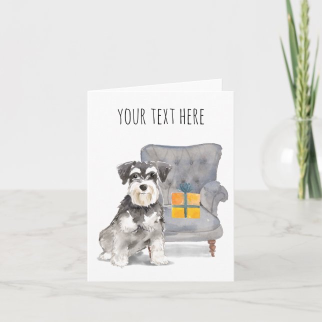 Cartão de Saudação Personalizado Schnauzer (Frente)