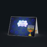 Cartão de saudação PERSONALIZÁVEL Feriado HANUKKAH<br><div class="desc">Cartão de Cartões de natal HANNUKAH FELIZ com Estrelas de David, Menorah e Hebraica Letters - Inegável estilo clássico, este Cartão Hanukkah único é perfeito para trazer sorriso nos rostos de seus amigos e familiares durante a temporada de Férias !!! Este é um belo cartão de saudação Hanukkah que tem...</div>