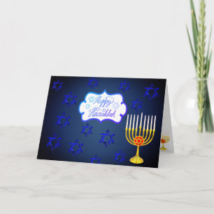 Cartão de saudação PERSONALIZÁVEL Feriado HANUKKAH