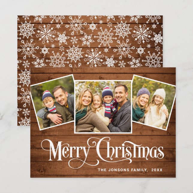 Cartão de saudação PHOTO de Natal Russo 3 (Frente/Verso)