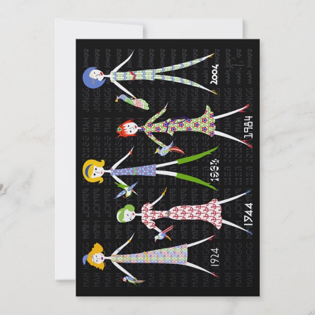 Cartão De Saudação Plano De 100 Anos Mah Jongg (Frente)