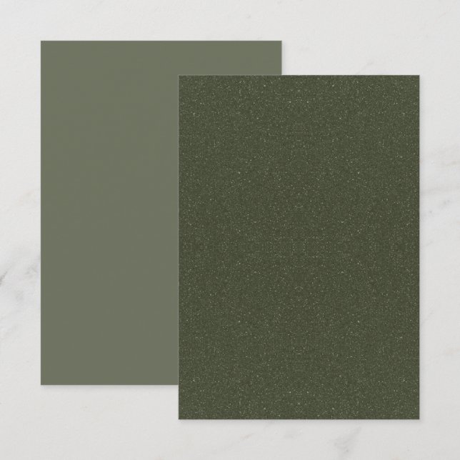 Cartão de Saudação Plano Verde de Moss Texturizado (Frente/Verso)