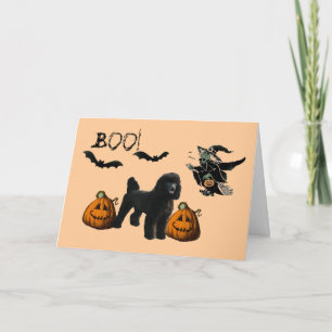 Cartão de Saudação Poodle Halloween