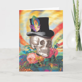 Cartão de saudação Psychedelic Top Hat