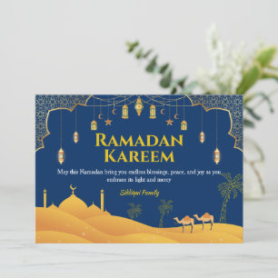 Cartão de Saudação Real Blue Ramadan Mubarak