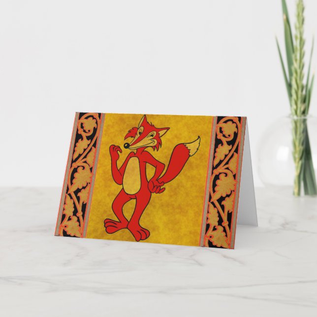 Cartão de Saudação Red Fox (Frente)
