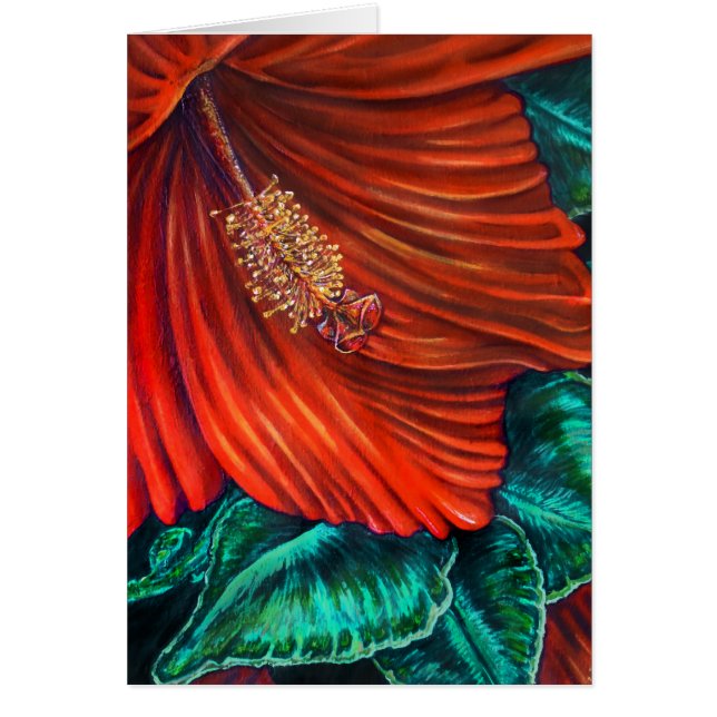 Cartão de Saudação Red Hibiscus (Frente)