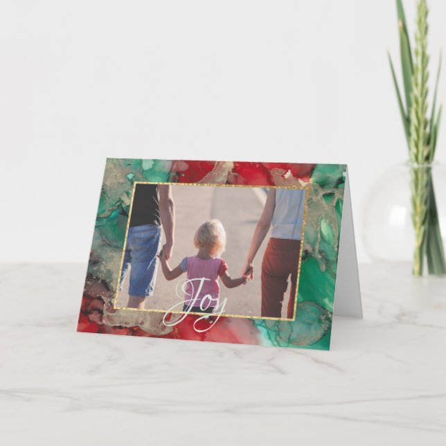 Cartão de Saudação "Reds & Greens" de Natal (Frente)