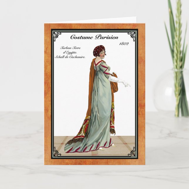 Cartão de saudação Regency Fashion 1802 (Frente)