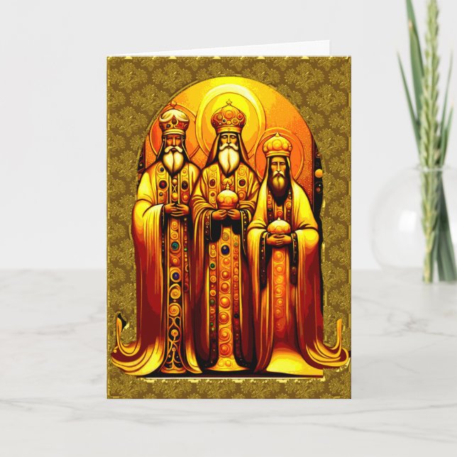 Cartão de Saudação Religioso de Natal Dobrado (Frente)