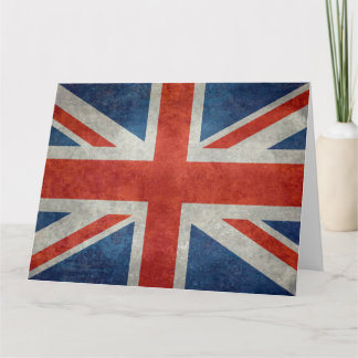 Cartão de saudação retrô britânico de bandeira do
