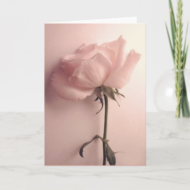 Cartão de saudação rosa (Frente)