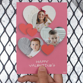 Cartão de Saudação Rosa de Colagem de Foto do Cora