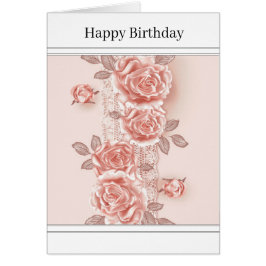 Cartão de Saudação Rosa Rosa Rosa bonito e Colar