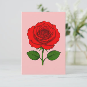 Cartão de Saudação Rosa Vermelha