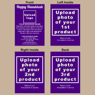 Cartão de Saudação Roxo de Hanukkah