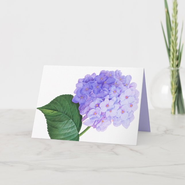 Cartão de Saudação Roxo Hydrangea (Frente)