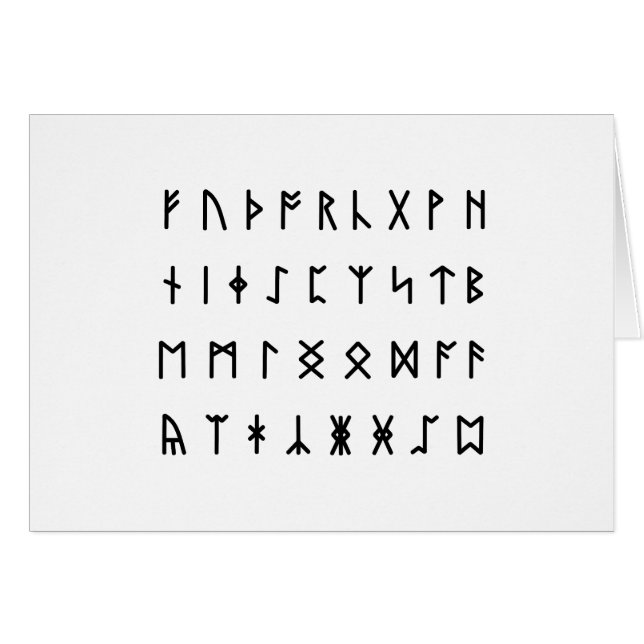 Cartão de Saudação Runic Alphabet [Futhorc] (Frente Horizontal)