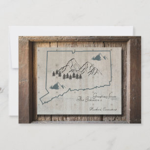 Cartão de Saudação Rustic Wood Mountain Connecticu