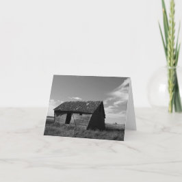 Cartão de Saudação Rústico de Pradaria de Cinza