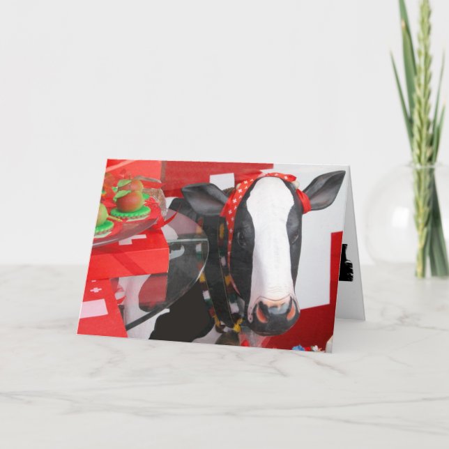 Cartão de Saudação Santa Vaca (Frente)